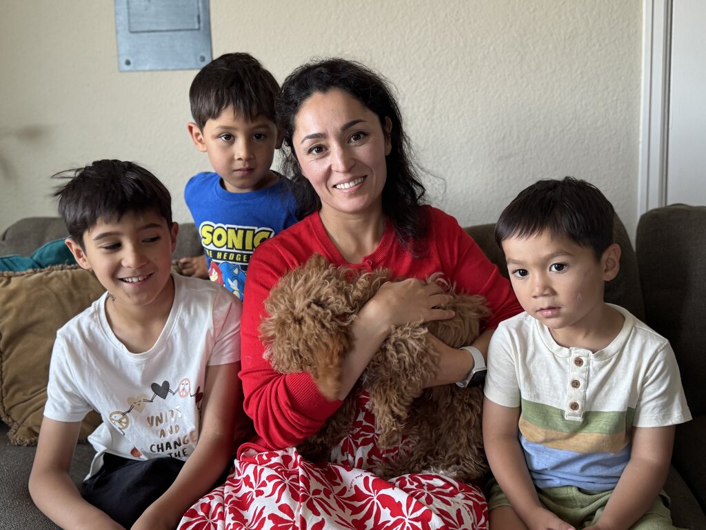 Nargiz Ermatova and family